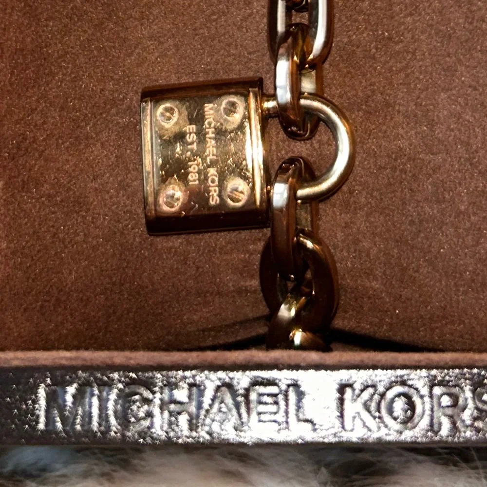 MICHAEL KORS MKJ4343791 Rose Gold Tone Chain Bracelet Padlock with Box - Picture 16 of 16